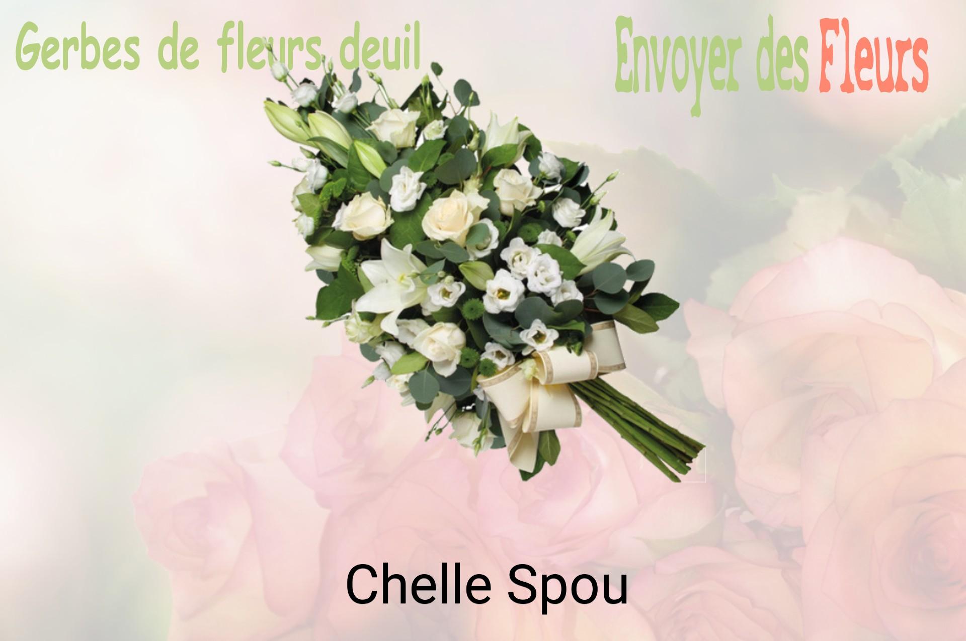 Gerbe de fleurs de deuil livrée à Chelle-Spou